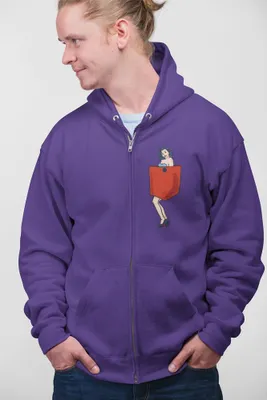 Produktbild von D&B Uni Hoodie ZIPPO00025 Girl Lila-Größe M