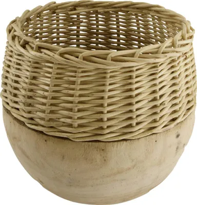Produktbild von Dijk Vase aus Weide und Holz 29 x 28 cm natur