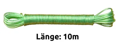Produktbild von Robuste Wäscheleine 10m grün mit Stahldrahteinlage – ideal für drinnen und draußen, wetterfest & langlebig für alle Ihre Trocknungsbedürfnisse