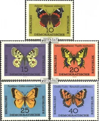 Produktbild von Briefmarken DDR 1964 Mi 1004-1008 (kompl.Ausgabe) gestempelt Schmetterlinge