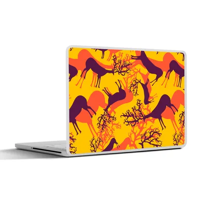 Produktbild von MuchoWow® Laptop Aufkleber Sticker Cover Muster - Hirsche - Farben 30x22 cm - Laptop-Sticker