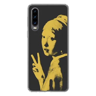Produktbild von MuchoWow® Handyhülle Schutzhülle Hülle für Huawei P30 Vermeer - Kunst - Gelb Silikon Softcase Handy Hülle - Kartenbesitzer