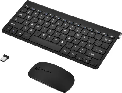 Obrázek produktu pro Sada tenké 2,4GHz bezdrátové klávesnice a myši pro stolní notebook černá