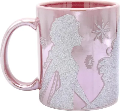 Produktbild von Disney Frozen 2 / Die Eiskönigin 2 - Anna und Elsa glänzende Tasse mit Glitzermotiven - 320 ml