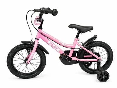Produktbild von Pilot Bike 16 Zoll, Kinderfahrrad mit Stützrädern  Mädchenfahrrad, 1 Gang V-Brake Pink