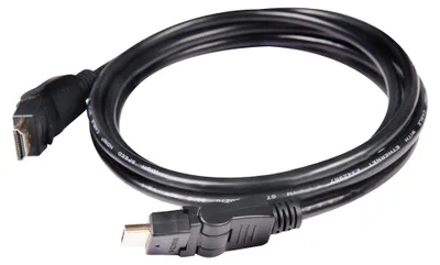 Produktbild von CLUB3D HDMI 2.0 4K60Hz UHD Kabel 360 Grad drehbar 2meter, 2 m, HDMI Typ A (Standard), HDMI Typ A (Standard), 4096 x 2160 Pixel, 3D, Schwarz