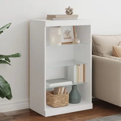 Image de vidaXL Sideboard avec lampes LED blanc 60,5x37x100 cm