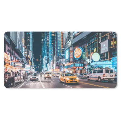 Produktbild von MuchoWow® Schreibtischunterlage New York - Taxi - Times Square 80x40 cm - XXL Mauspad - Gaming Mauspad