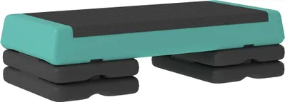 Image de Step aérobic - stepper fitness - antidérapant - hauteur réglable 3 niveaux 10,5/15,5/20,5 cm - charge jusqu'à 250 kg - taille 77×36 cm - vert