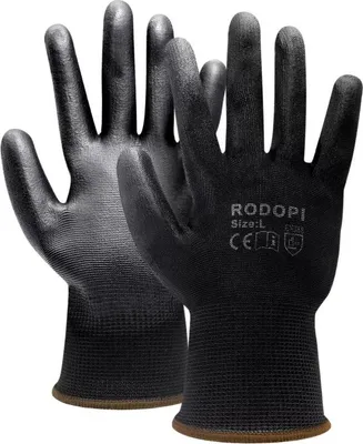 Produktbild von Montagehandschuhe Nylon Polyurethanbeschichtet schwarz Gr. 8 1 Paar