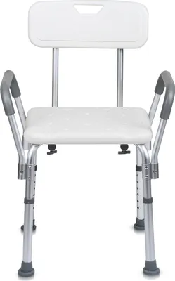 Produktbild von Fiqops Duschhocker Höhenverstellbar Duschstuhl bis 136kg Badhocker-mit arm und rückenlehne Quadrat