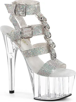 Produktbild von Pleaser ADORE-756RS Plateau Sandalen Silber EU 41