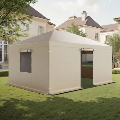 Obrázok produktu pre Zimný kryt VEVOR, vhodný pre pavilóny 3,68x4,9 m, náhradný kryt s bočnými stenami a oknami zo sieťoviny, materiál PE, ochranné kryty na skladovanie, pavilóny nie sú súčasťou dodávky