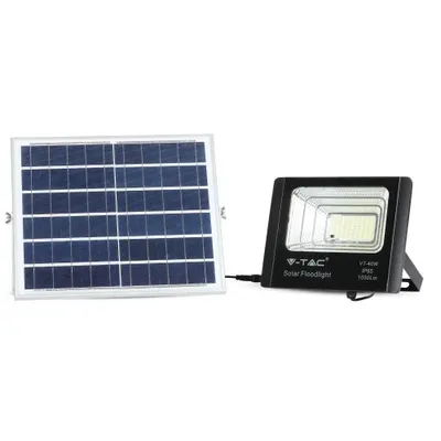 Obrázek produktu pro V-TAC 16W černý IP65 solární LED projektor, dálkové ovládání, časovač VT-40W 6000K 1050lm