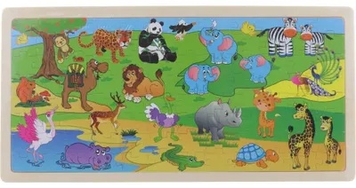 Immagine prodotto di Puzzle di legno safari 96 pezzi