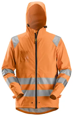 Produktbild von Snickers Hi-Vis wasserdichte PolyurethanRegen-Arbeitsjacke, Kl. 3, EN 20471, 343 High-Vis Orange-L