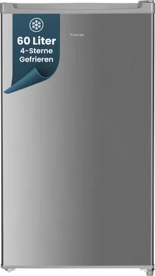 Produktbild von homeX Gefrierschrank, Tiefkühlschrank klein - 60L Nutzinhalt, 4-Sterne Gefrieren, Freezer freistehend, silber, FS1016-S