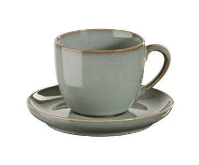 Produktbild von ASA Vorteilset 4 Stück saisons Espressotasse mit Unterer, eucalyptus grün 27110175 und Geschenk + Spende