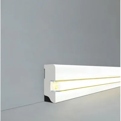 Produktbild von Sockelleiste MDF 19 x 58 Weiß RAL 9016 Foliert Fußleiste
