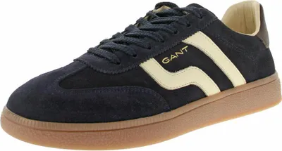 A single navy blue Gant sneaker with beige accents and a brown sole is shown against a white background.
