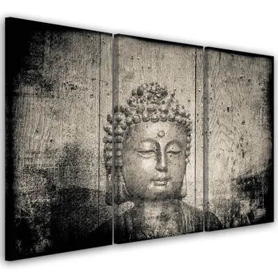 Produktbild von Triptychon auf leinwand religiös - grau 120x80 cm Feeby grau wandbild bereit zum aufhängen