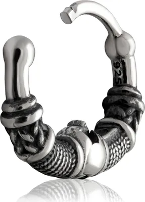 Produktbild von Einzel 12mm Keltische Creole 925er Sterling Silber Ohrring Gothic Bali Ohrhänger