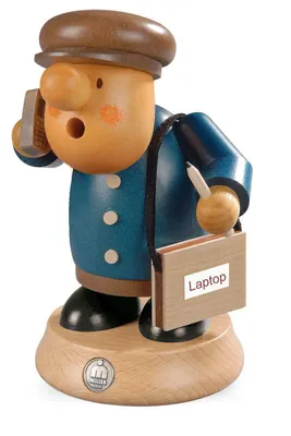 Obrázek produktu pro Kouřící figurka Kouřící muž Müllerchen obchodník (šxv):12x16cm NOVINKA