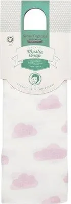 Produktbild von Sense Organcs Musselin Babydecke rosa Wolken