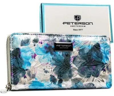 Obrázok produktu pre Peterson dámska peňaženka RFID z kože modrá 20x10 cm