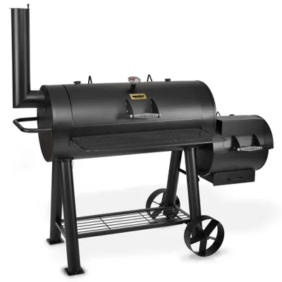 Produktbild von Smoker Grill HECHT Sentinel Max | XXL BBQ-Smoker Stahl | 2 Brennkammern | Thermometer bis 500 °C