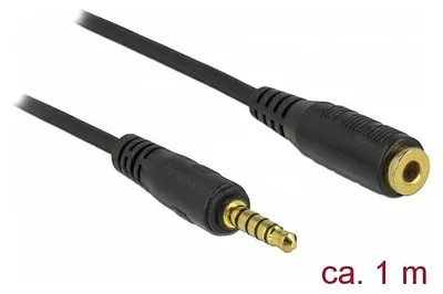 Obrázok produktu pre DeLOCK 85701, 3.5mm, Samec, 3.5mm, Samica, 1 m, Čierna