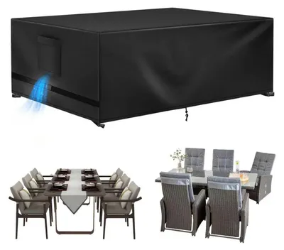 Image de Housse de protection pour mobilier de jardin, imperméable, 180 x 120 x 74 cm, tissu Oxford 420D