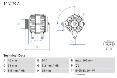 Produktbild von Bosch Lichtmaschine Generator 70A