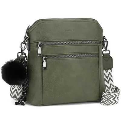 Produktbild von Damen Umhängetasche mittelgroß, Schultertasche mit mehreren Fächern, Crossbody Bag Handtaschen für Frauen mit Verstellbarem Breitem Gurt
