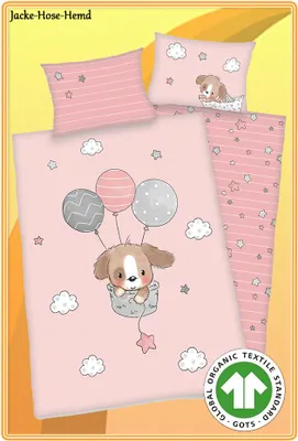Produktbild von Bettwäsche Bio Baumwolle Hund Welpe Babybettwäsche Sweet suppy Gr.100x135cm