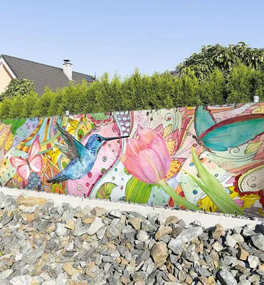 Produktbild von Zaunbanner Hippie Vögel Sichtschutz Garten Zaun