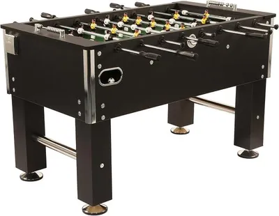 Produktbild von Kickertisch Profi Soccer Deluxe,braun,schwarz,Eiche-grau,massiver und robuster 80 kg Fußballtisch,Stabiler Tischfußball für Jugendliche und Erwachsene,Turnier-Tischkicker mit Getränkehalter