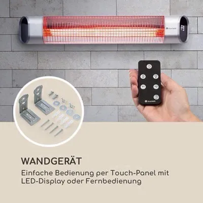 Produktbild von Infrarot-Heizstrahler, 2000 Watt – Terrassenheizung für den Außenbereich – IP65, spritzwassergeschützt, mit Touchpanel