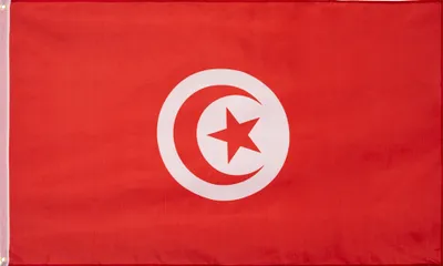 Produktbild von MUWO "Nations Together" | Tunesien Flagge | 150×90 cm | Verstärktes Besatzband | Doppelt gesäumte Ränder | MW-87