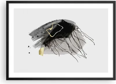 Produktbild von Gerahmtes Poster - Schwarzer Rahmen - Abstraktion dunkel Farben - 70x50 cm - Wand Bild - Wanddeko - Wandbilder - Wandposter - Bilderrahmen - Bilder - Kunstdruck - Wandbild - P2BAA70x50-4337