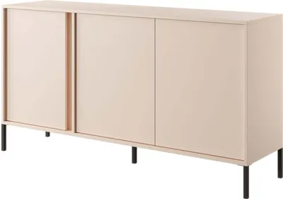 Produktbild von FURNLUX Anrichte Dast Beige Und Schwarz 153cm / Hauptfarbe: Beige / Abmessungen: 153 x 40 x 81 cm