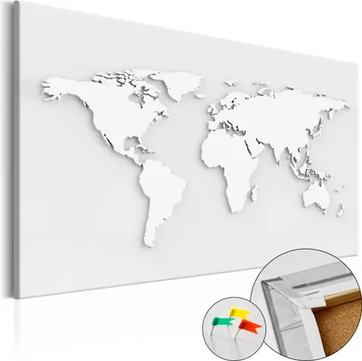 Immagine prodotto di Quadro in sughero non tessuto - Mondo monocromatico 120x80 cm Carte k-B-0013-p-a