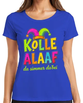 Productafbeelding van Kölle Alaaf! We zijn erbij! Carnavalskleding voor dames, T-shirt, blauw, maat XL