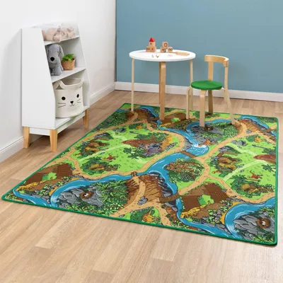 Produktbild von Steffensmeier Kinderteppich Buddy Rechteckig | Kinderzimmer und Spielteppich | Dino, Größe: 140x200 cm