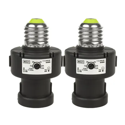 Produktbild von 2x E27-Glühbirnenfassung 100 W mit Dämmerungssensor und Zeitschaltuhr MCE21B Maclean