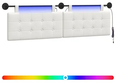 Produktbild von Hängendes Kopfteil Mit LED Licht Weiß Kunstleder