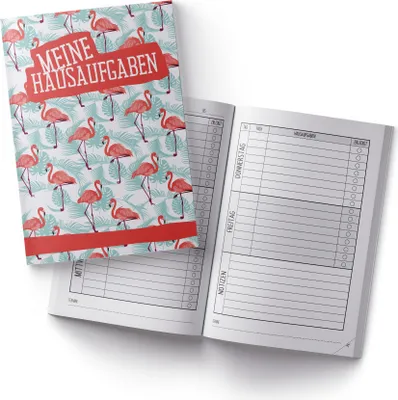 Produktbild von itenga Hausaufgabenheft Flamingo (Motiv 6) DIN A5, 96 Seiten