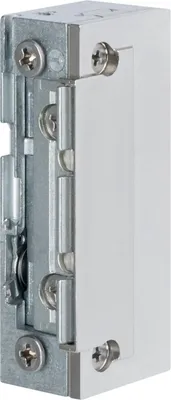 A close-up, studio shot of an electric door opener mechanism.