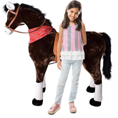 Produktbild von TE-Trend Reitpferd Pferde Spielzeug Schaukelpferd Pferd zum draufsitzen Stehpferd