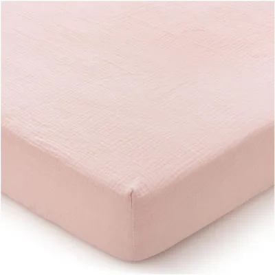 Produktbild von Pink Musselin Spannbettlaken 120x60cm